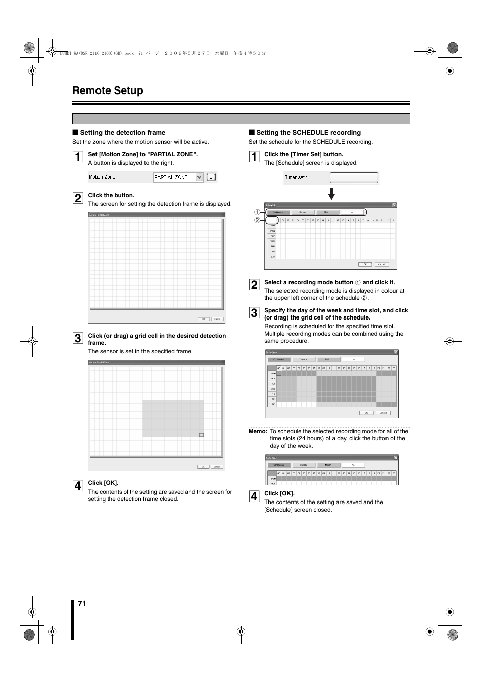 Remote setup | Sanyo DSR-2108 User Manual | Page 78 / 92