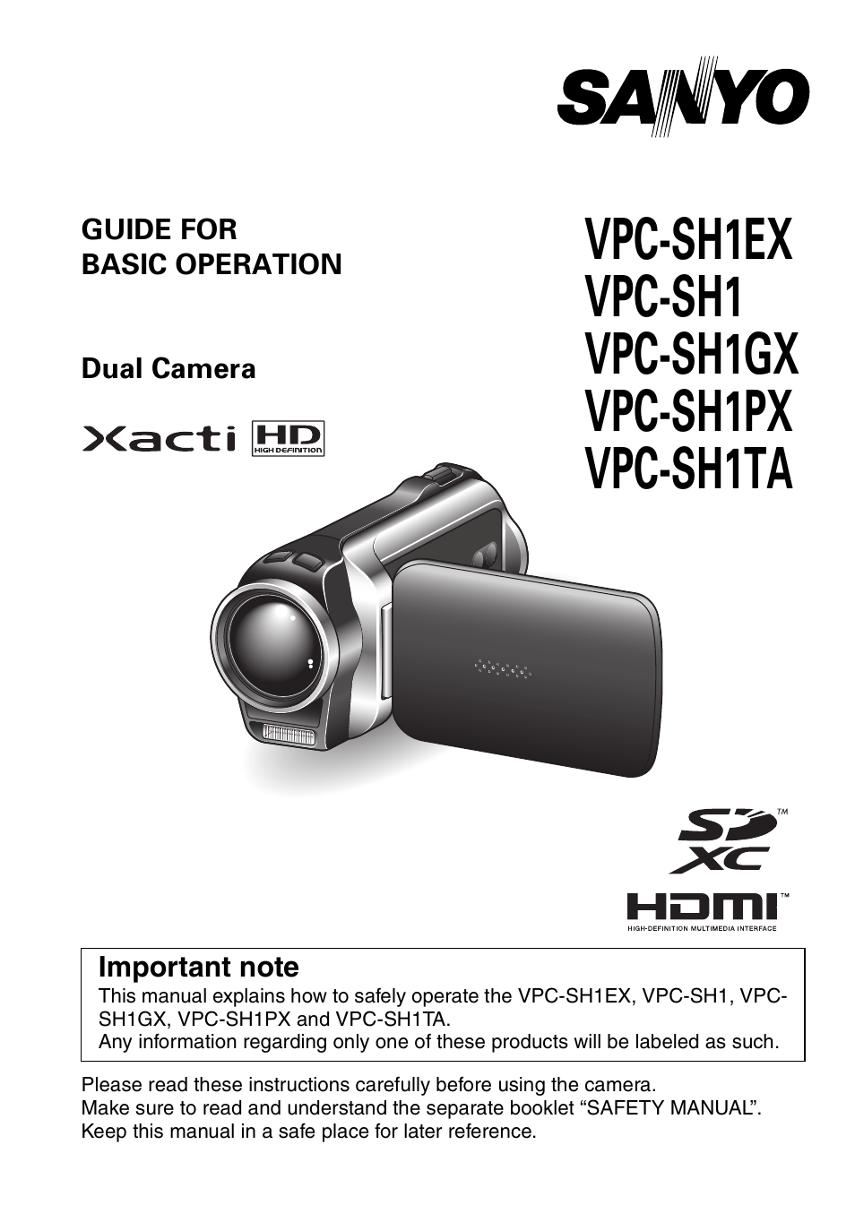 Sanyo Xacti VPC-SH1 User Manual | 96 pages