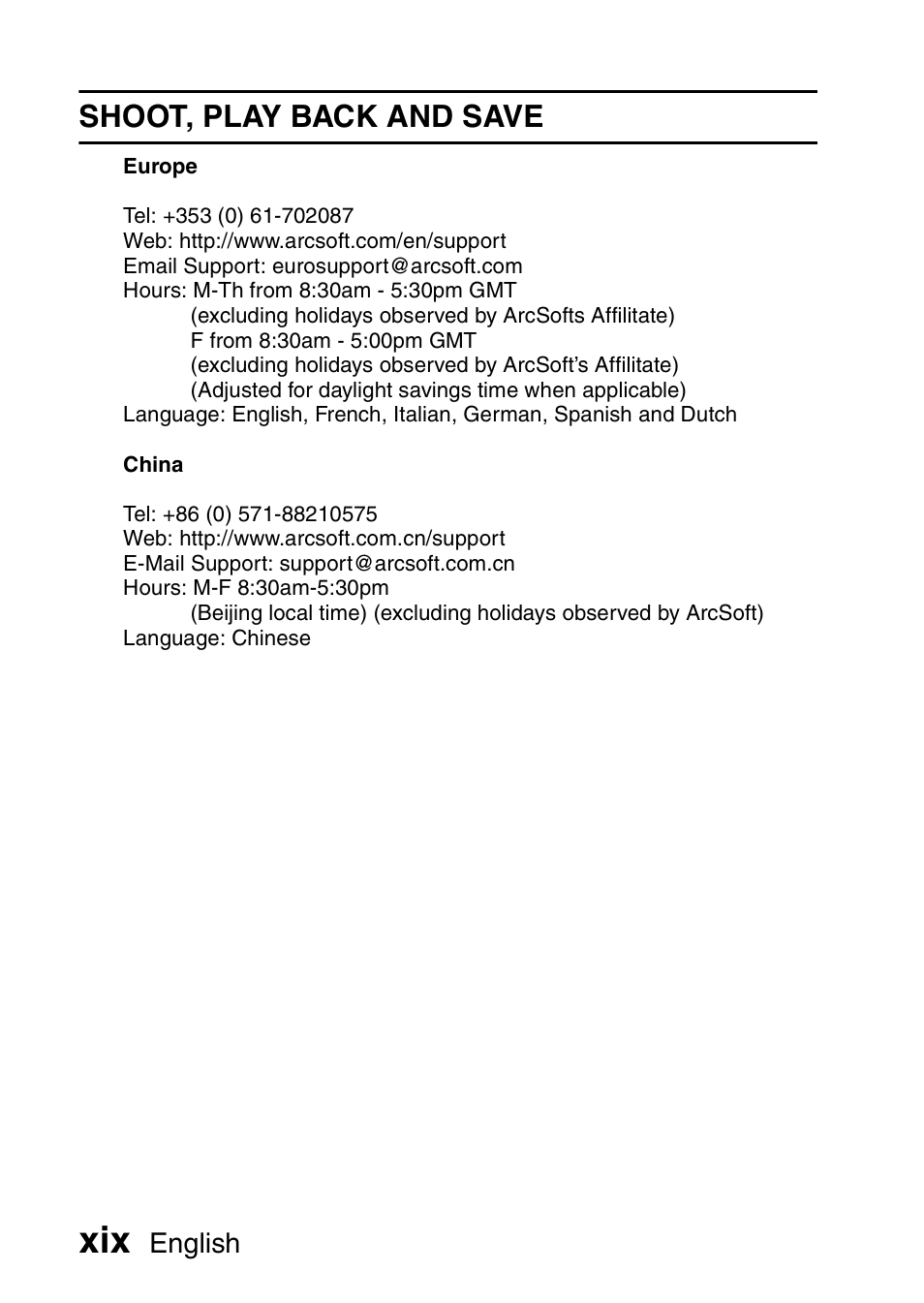 Shoot, play back and save, English | Sanyo Xacti VPC-SH1 User Manual | Page 20 / 96