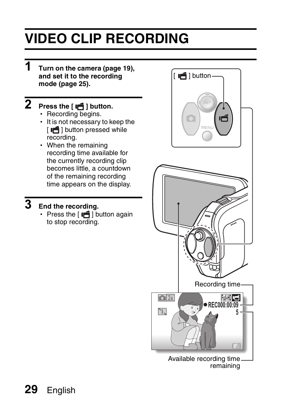 Shooting, Video clip recording | Sanyo Xacti VPC-SH1 User Manual | Page 50 / 96
