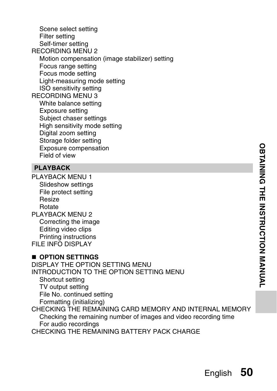 English | Sanyo Xacti VPC-SH1 User Manual | Page 71 / 96