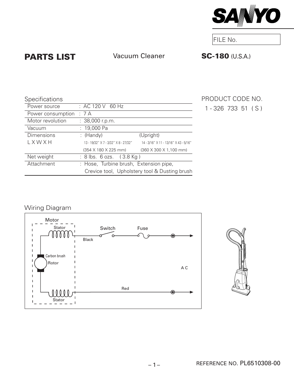 Sanyo SC-180 User Manual | 4 pages