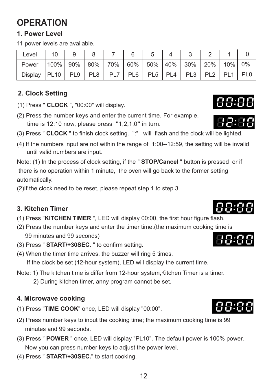 Operation | Sanyo EM-S7560W User Manual | Page 12 / 33