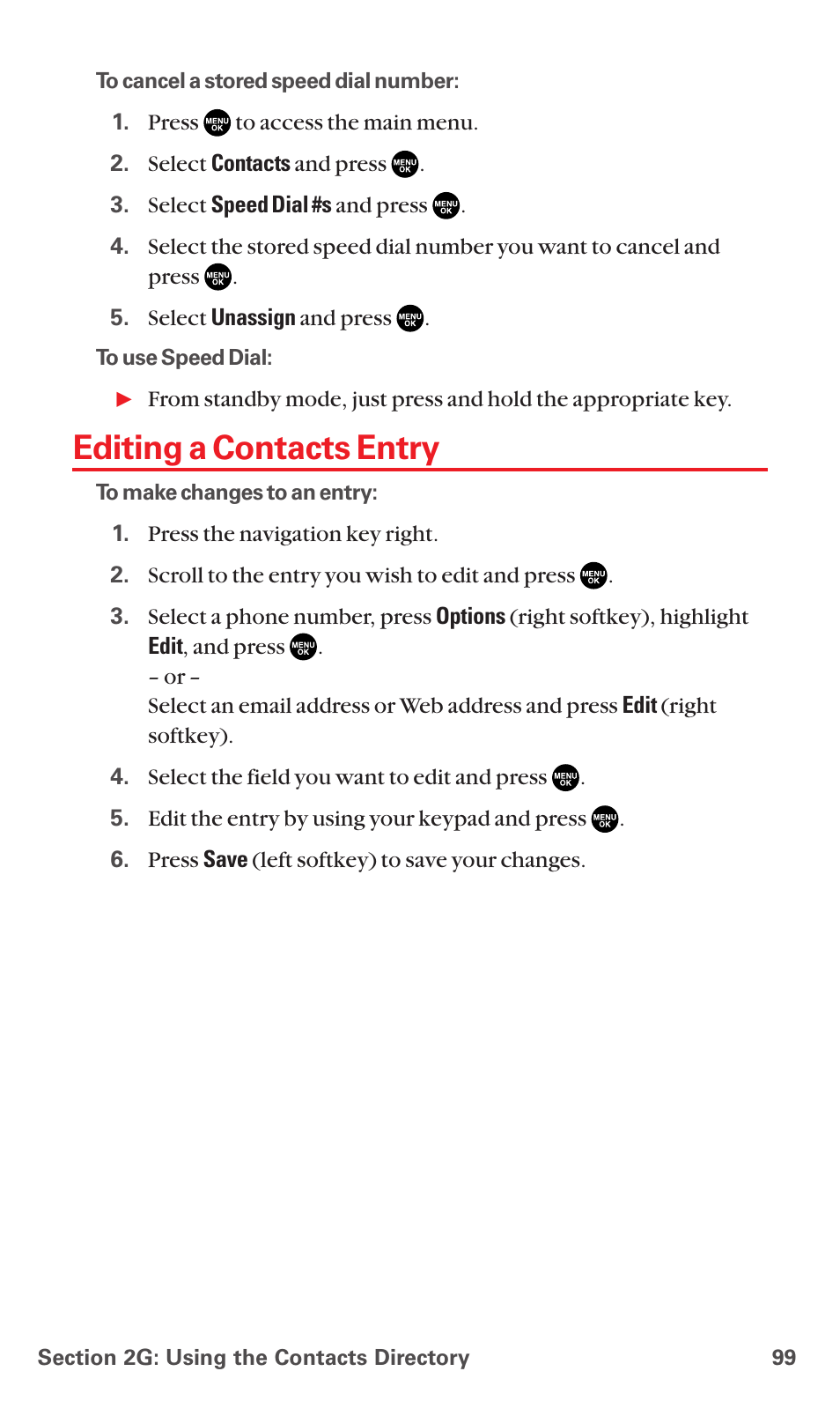 Editing a contacts entry | Sanyo MM-7400 User Manual | Page 112 / 326