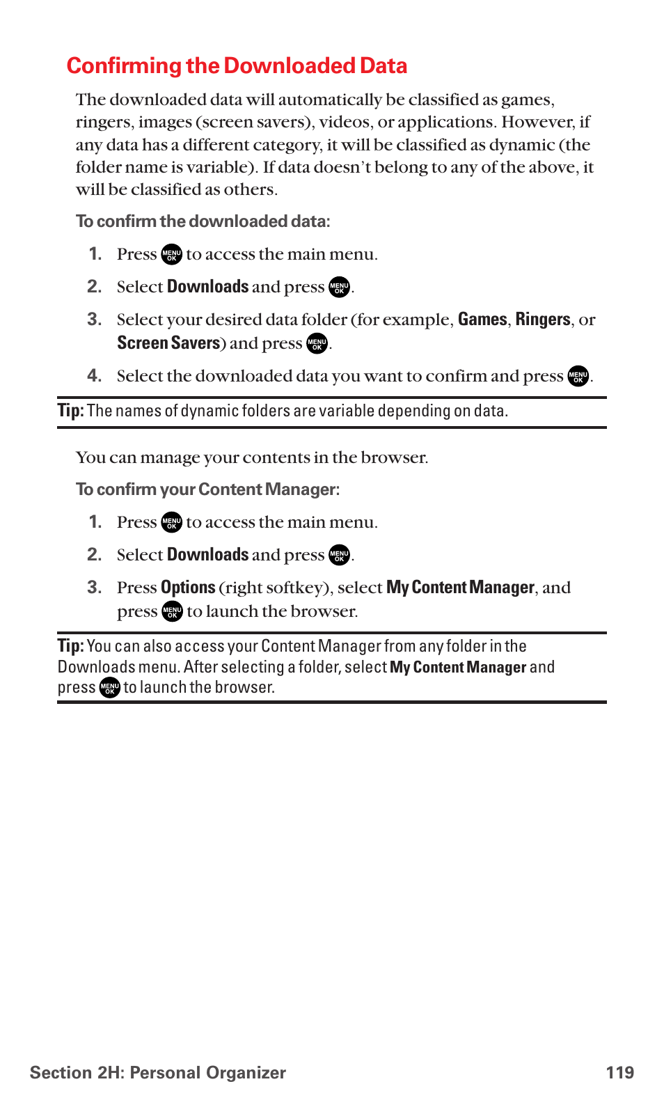 Confirming the downloaded data | Sanyo MM-7400 User Manual | Page 132 / 326