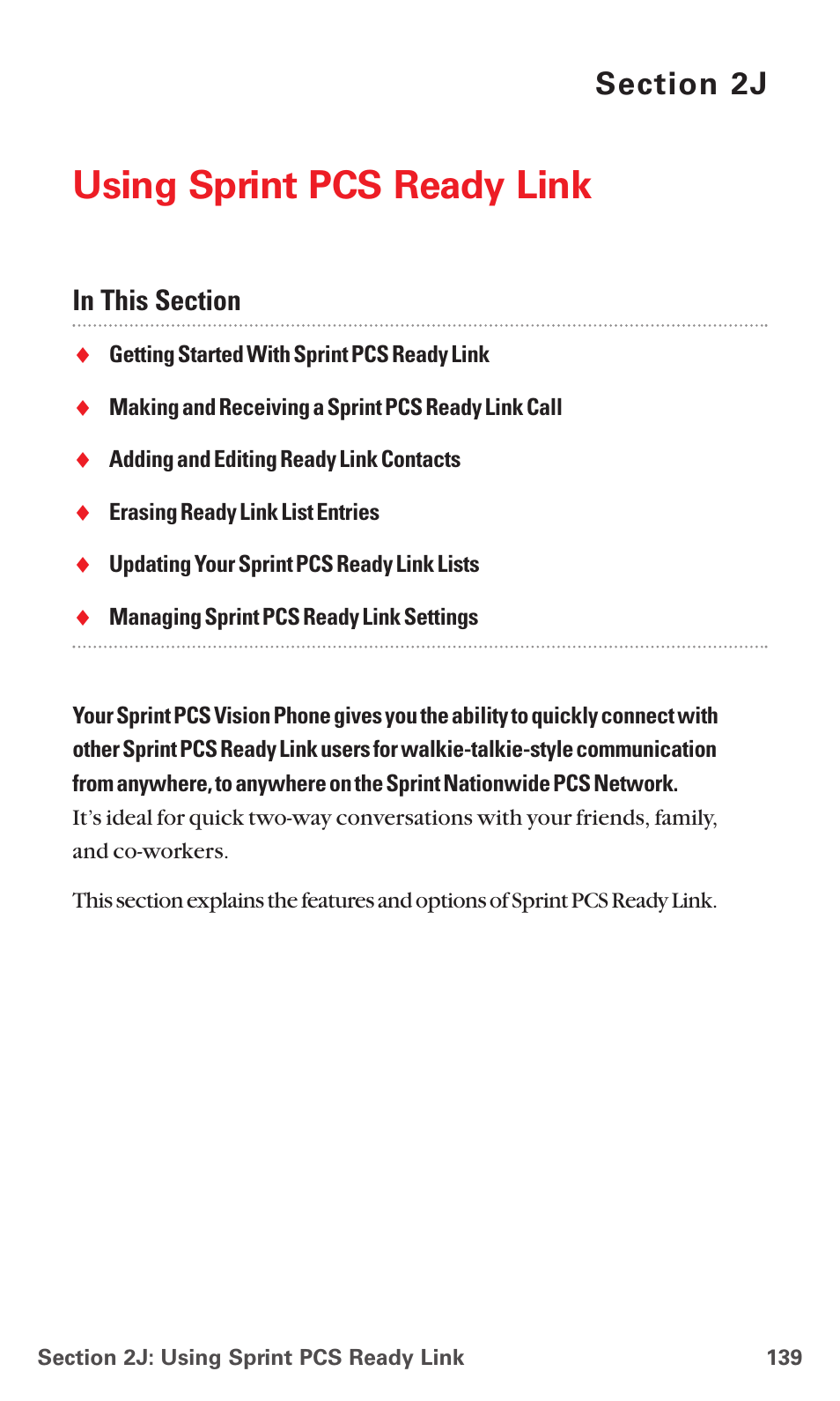 2j. using sprint pcs ready link, Using sprint pcs ready link | Sanyo MM-7400 User Manual | Page 152 / 326
