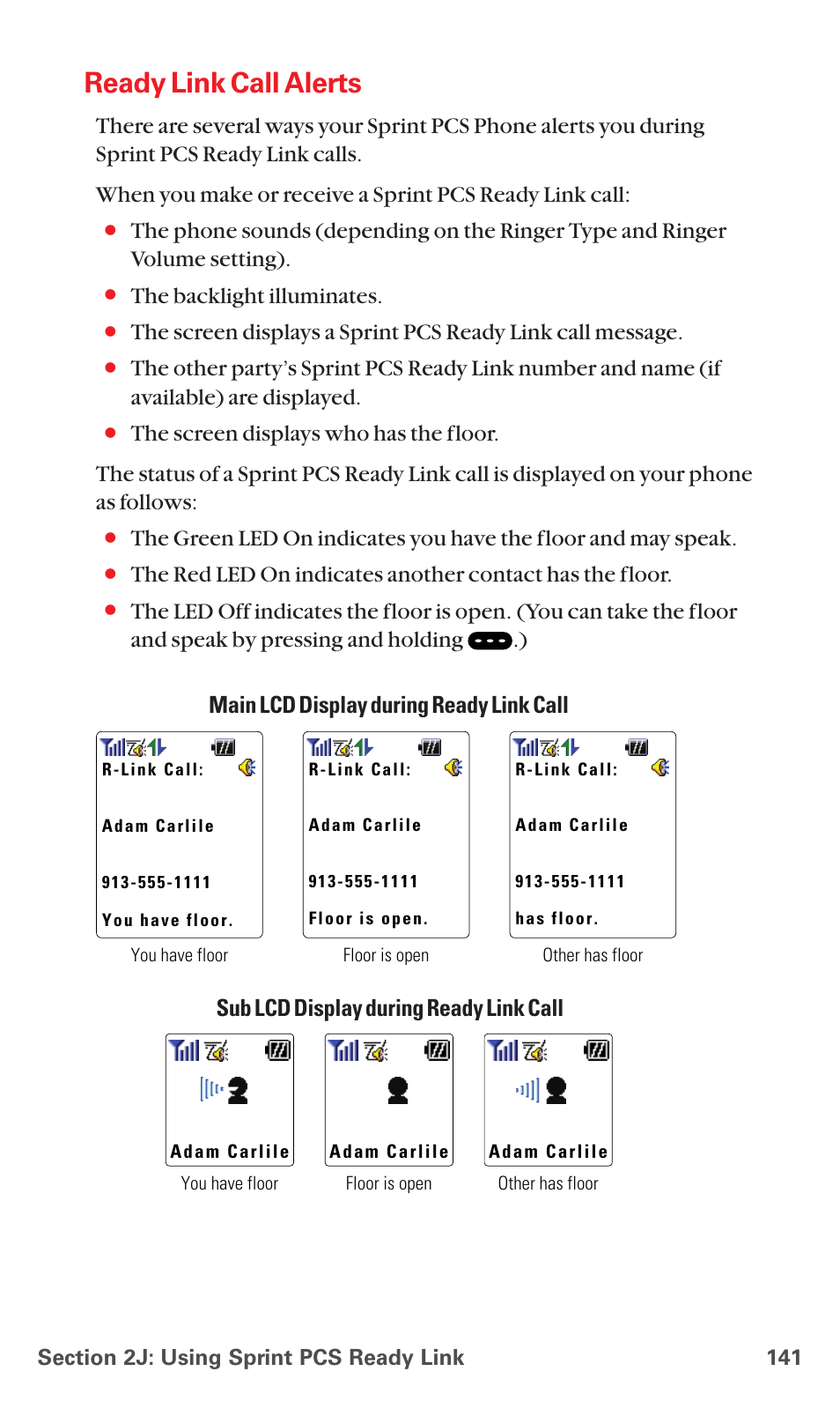 Ready link call alerts, The backlight illuminates | Sanyo MM-7400 User Manual | Page 154 / 326