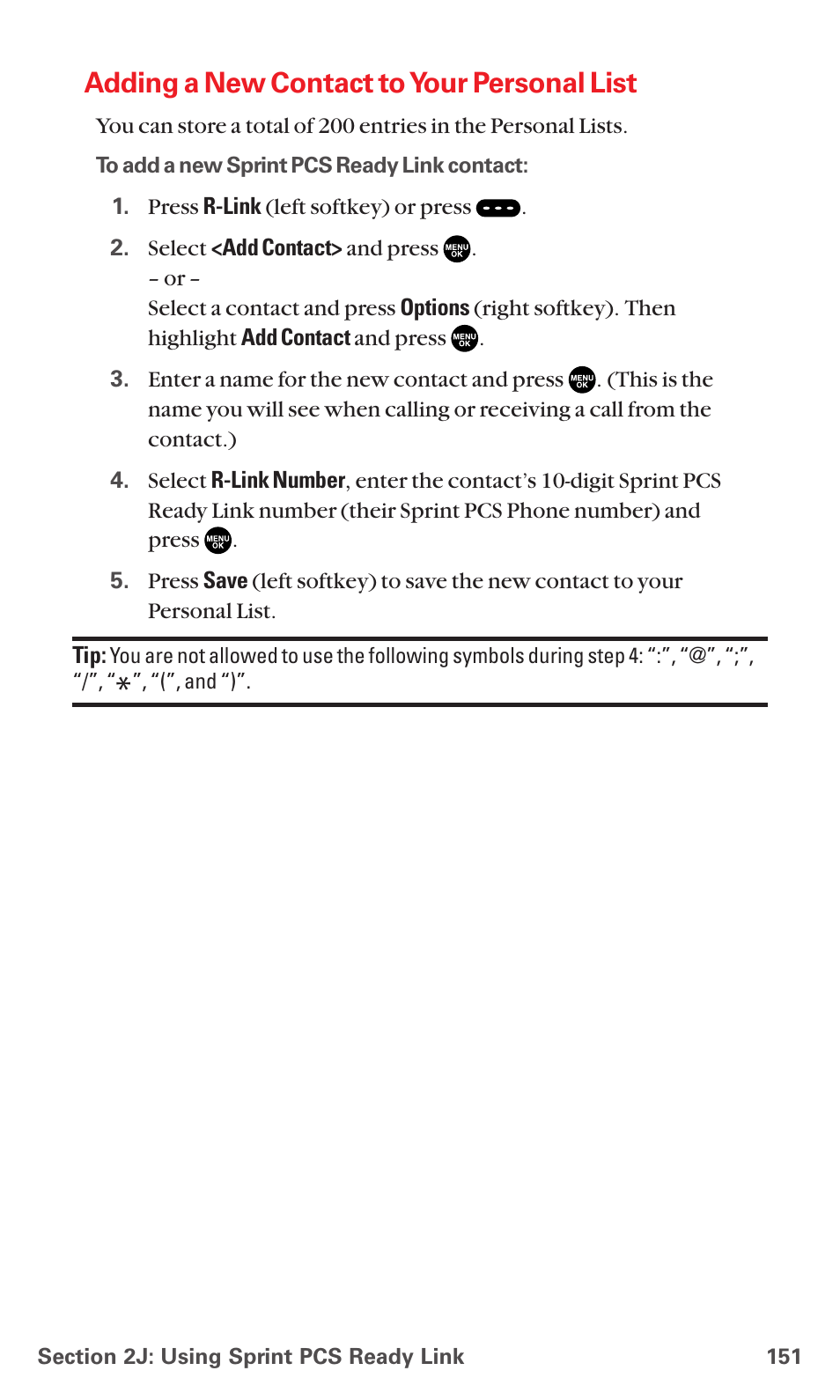 Adding a new contact to your personal list | Sanyo MM-7400 User Manual | Page 164 / 326