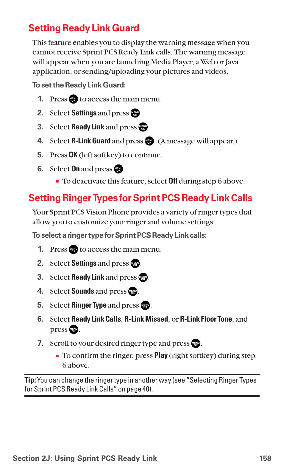 Setting ready link guard | Sanyo MM-7400 User Manual | Page 171 / 326