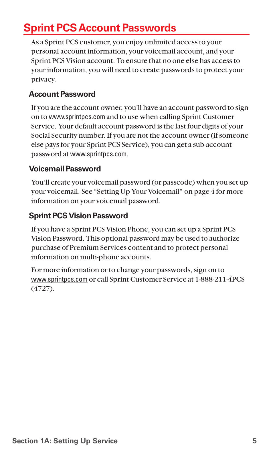 Sprint pcs account passwords | Sanyo MM-7400 User Manual | Page 18 / 326