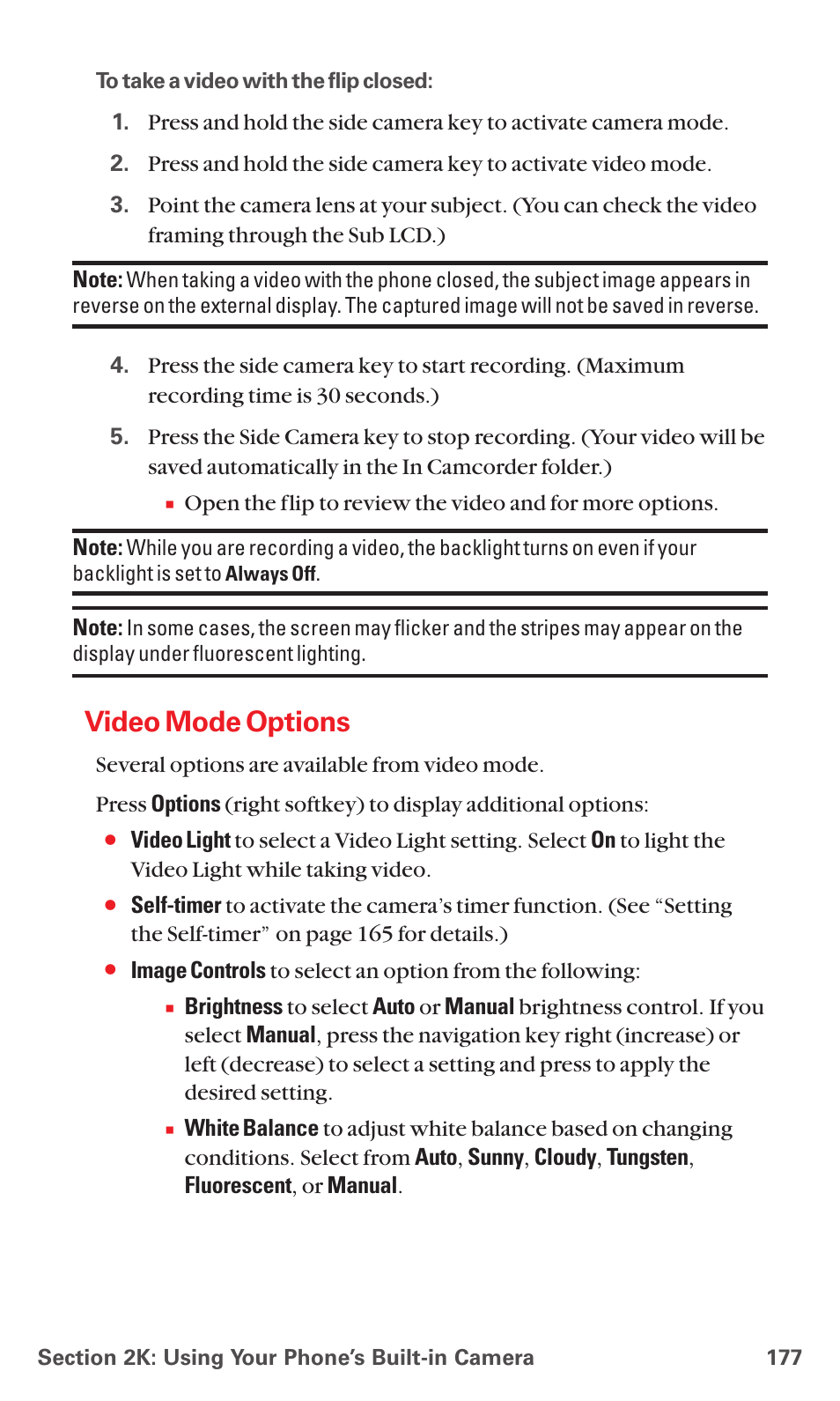 Video mode options | Sanyo MM-7400 User Manual | Page 190 / 326