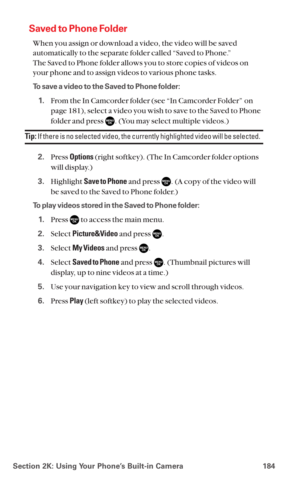 Saved to phone folder | Sanyo MM-7400 User Manual | Page 197 / 326