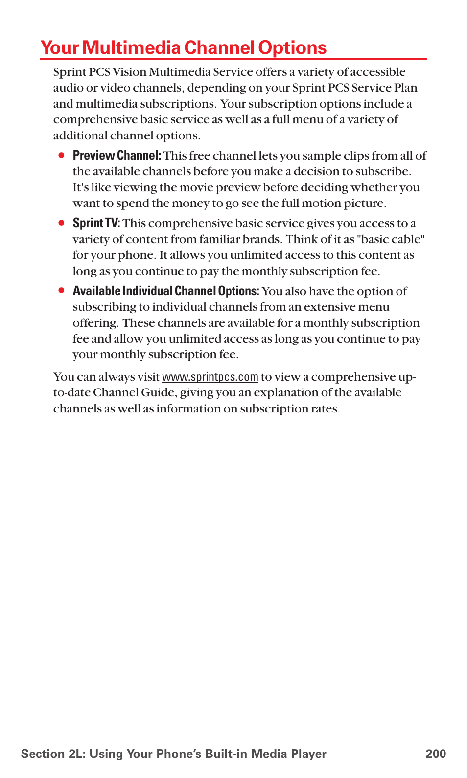 Your multimedia channel options | Sanyo MM-7400 User Manual | Page 213 / 326