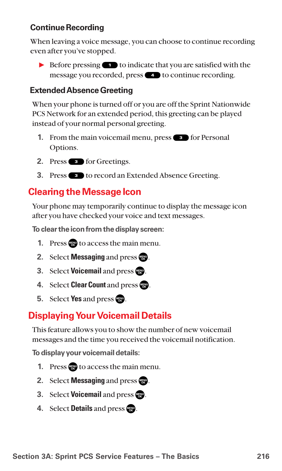 Clearing the message icon, Displaying your voicemail details | Sanyo MM-7400 User Manual | Page 229 / 326