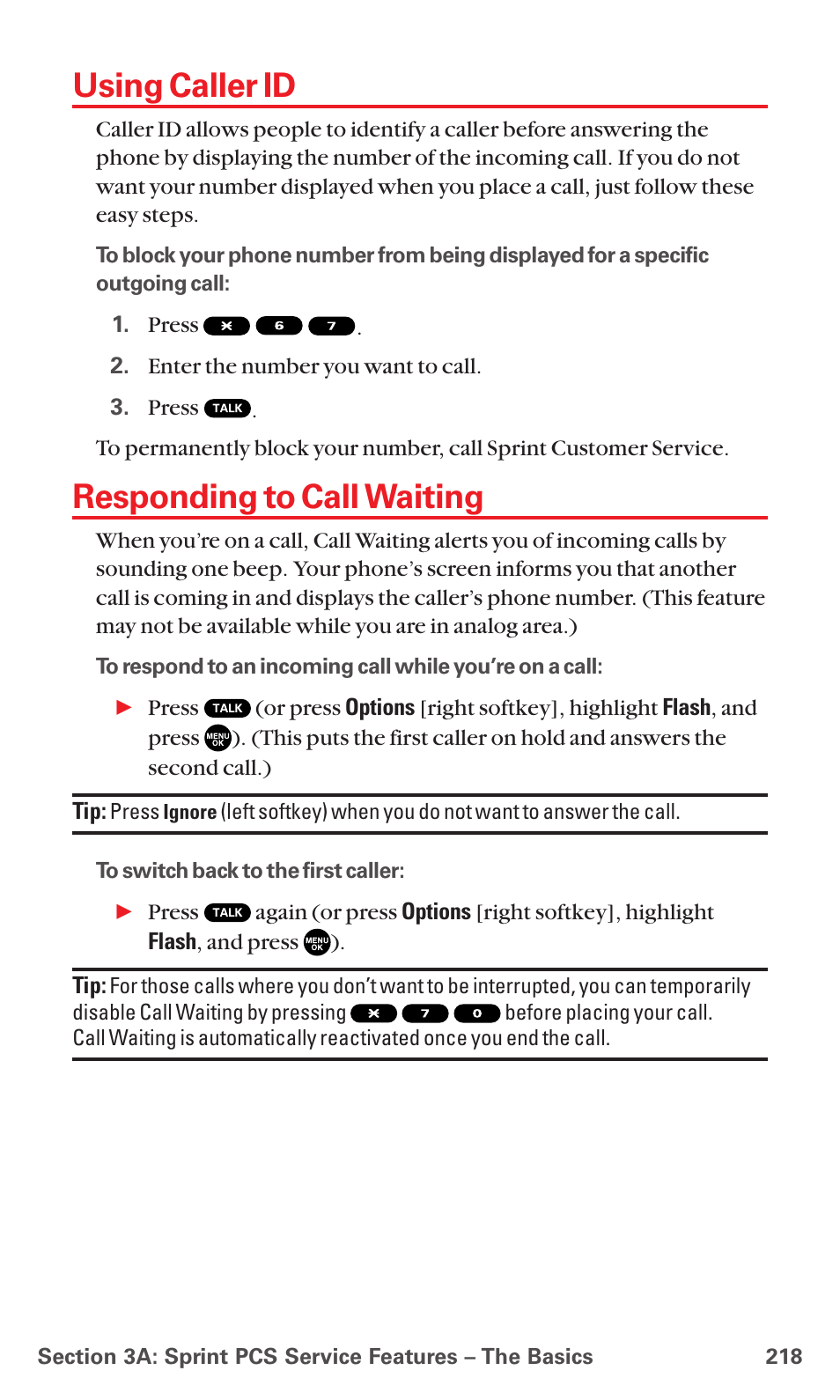 Using caller id, Responding to call waiting | Sanyo MM-7400 User Manual | Page 231 / 326