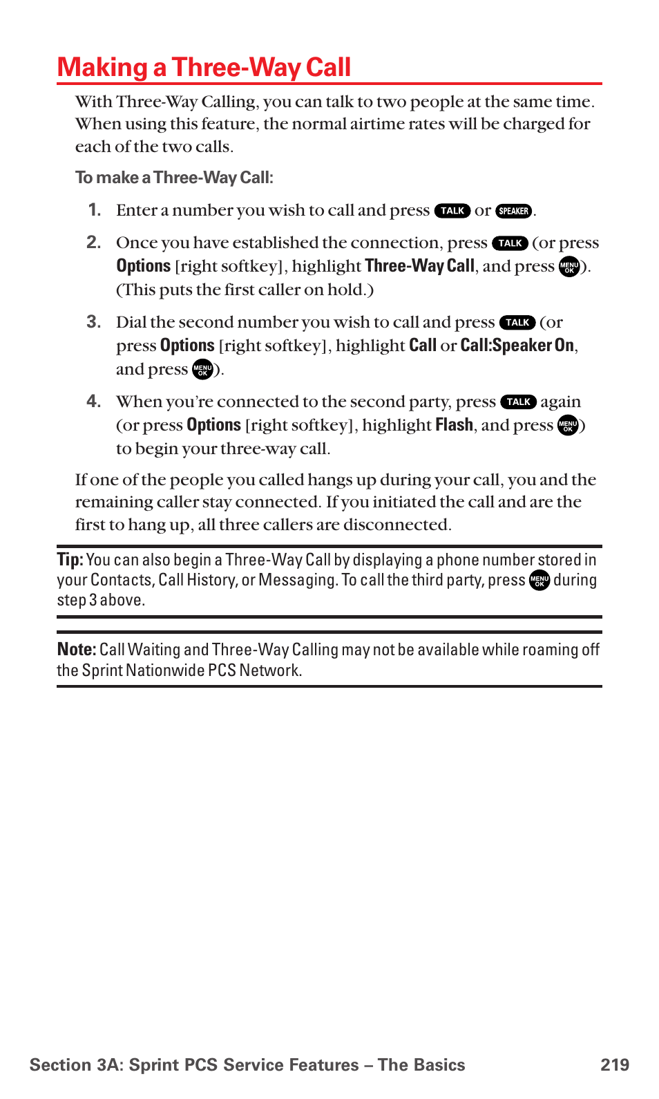 Making a three-way call | Sanyo MM-7400 User Manual | Page 232 / 326