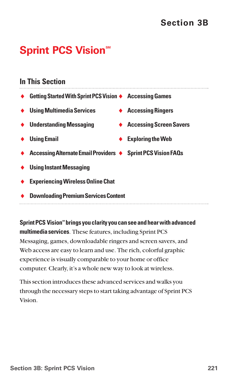 3b.sprint pcs vision, Sprint pcs vision | Sanyo MM-7400 User Manual | Page 234 / 326