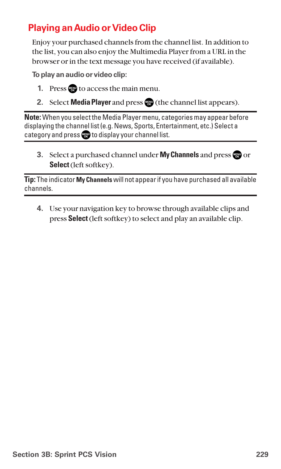 Playing an audio or video clip | Sanyo MM-7400 User Manual | Page 242 / 326