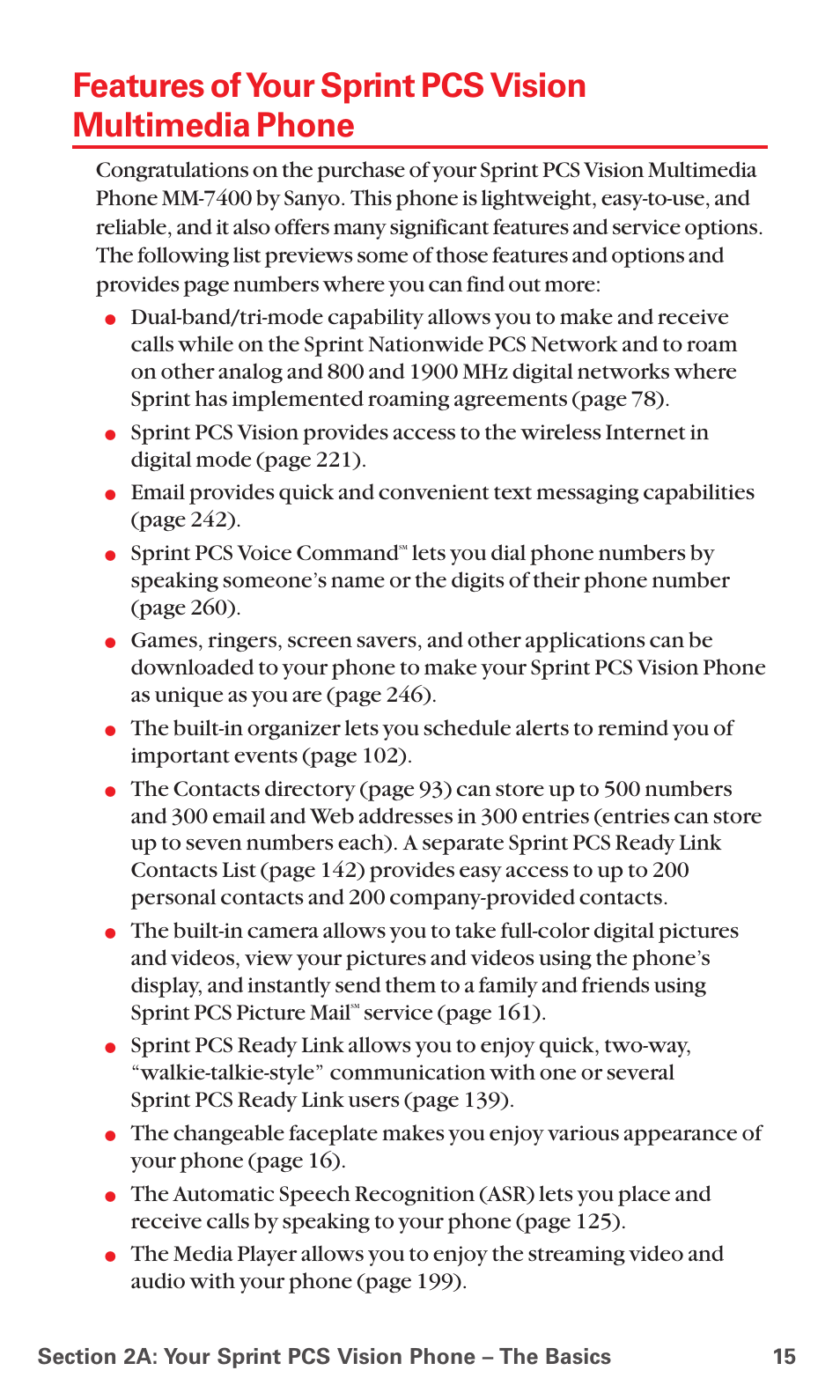 Sprint pcs voice command, Service (page 161) | Sanyo MM-7400 User Manual | Page 28 / 326