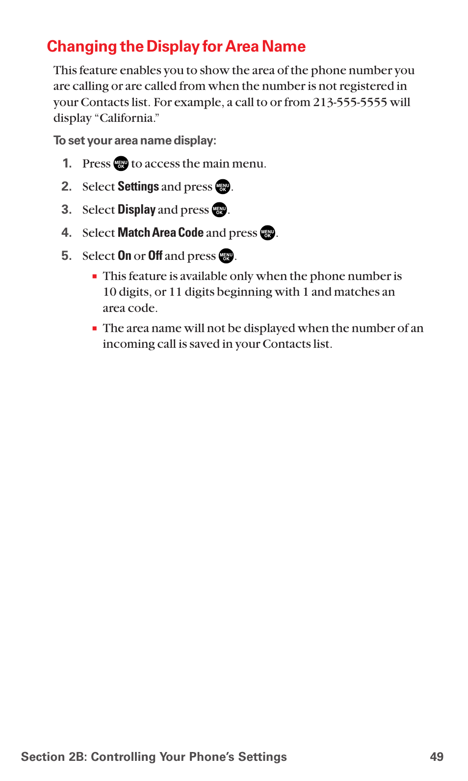 Changing the display for area name | Sanyo MM-7400 User Manual | Page 62 / 326