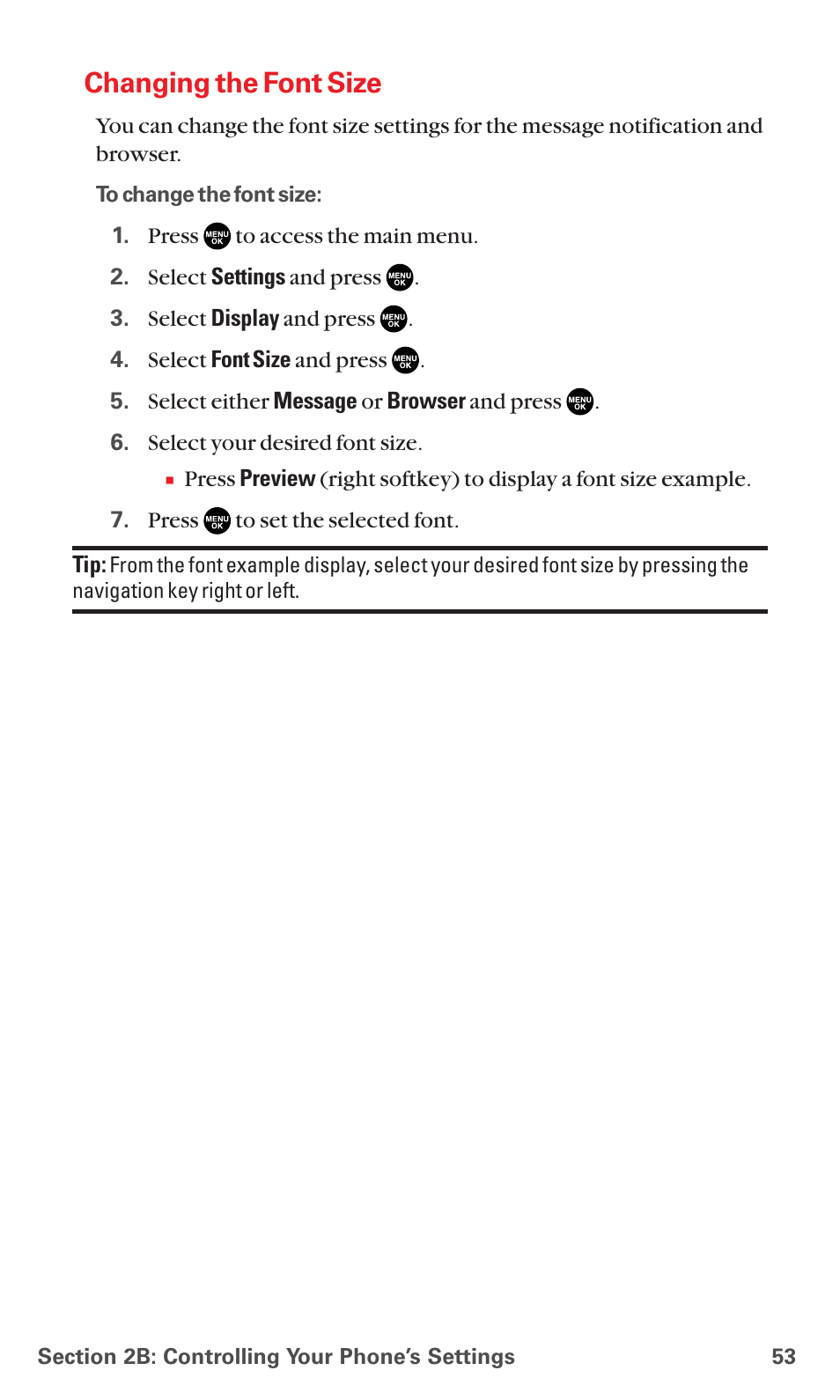 Changing the font size | Sanyo MM-7400 User Manual | Page 66 / 326