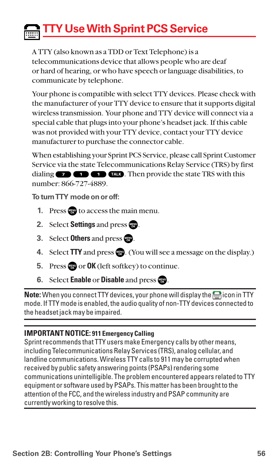 Tty use with sprint pcs service | Sanyo MM-7400 User Manual | Page 69 / 326
