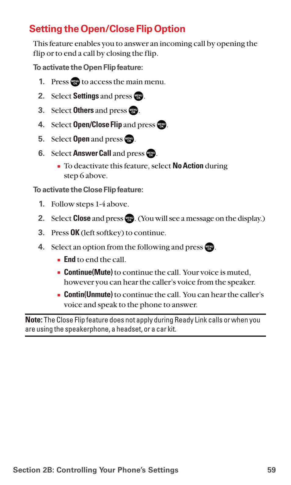 Setting the open/close flip option | Sanyo MM-7400 User Manual | Page 72 / 326