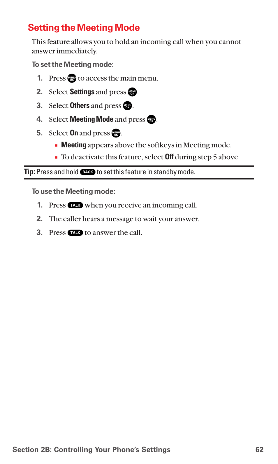 Setting the meeting mode | Sanyo MM-7400 User Manual | Page 75 / 326