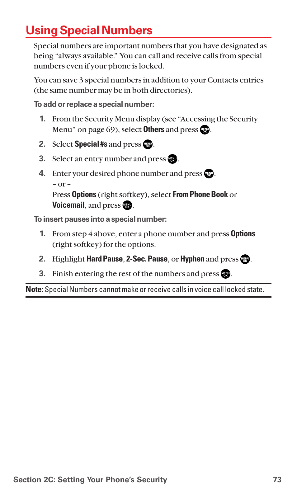 Using special numbers | Sanyo MM-7400 User Manual | Page 86 / 326