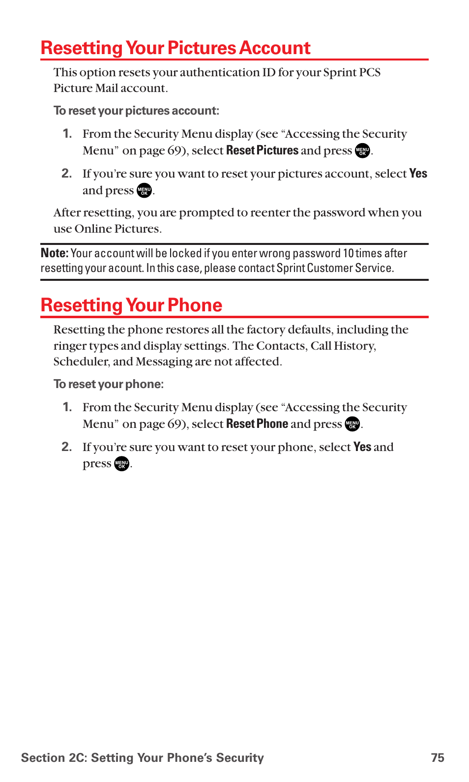 Resetting your pictures account, Resetting your phone | Sanyo MM-7400 User Manual | Page 88 / 326