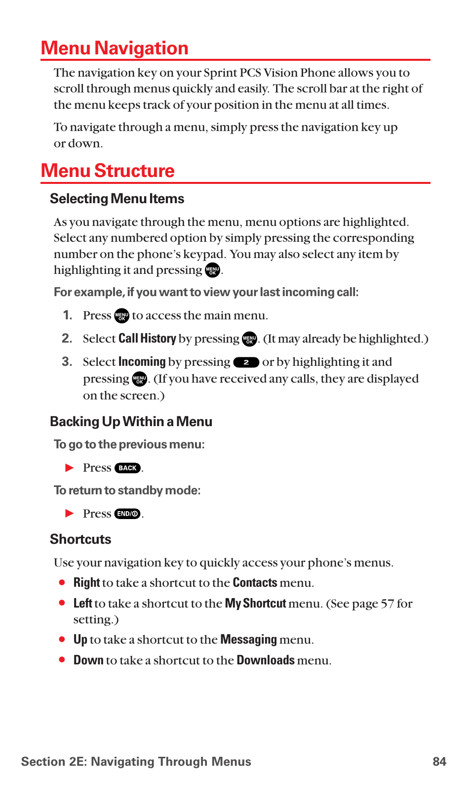 Menu navigation, Menu structure | Sanyo MM-7400 User Manual | Page 97 / 326