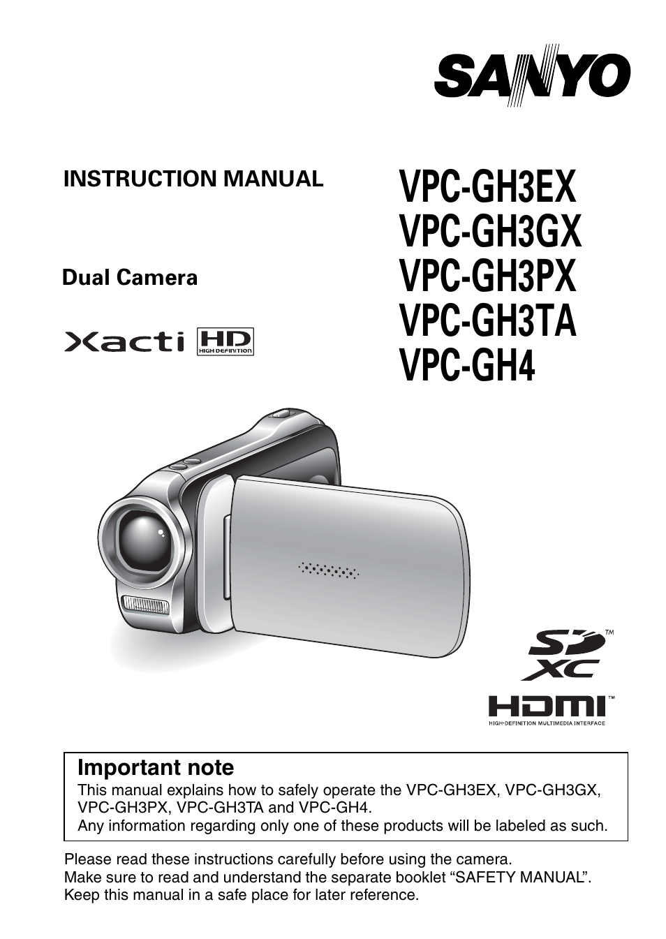 Sanyo XACTI VPC-GH3GX User Manual | 204 pages