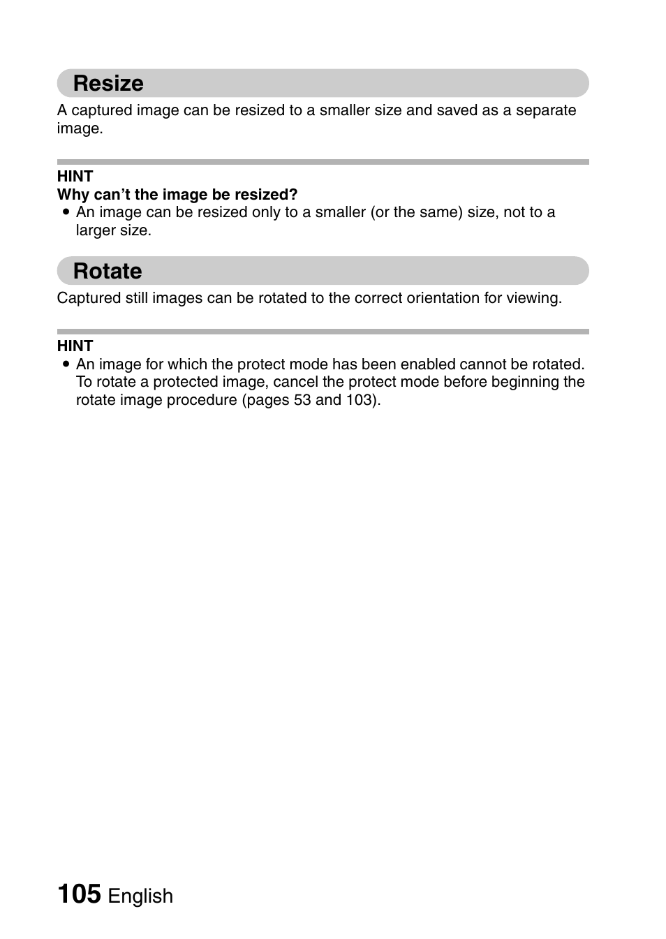 Resize, Rotate, English | Sanyo XACTI VPC-GH3GX User Manual | Page 114 / 204