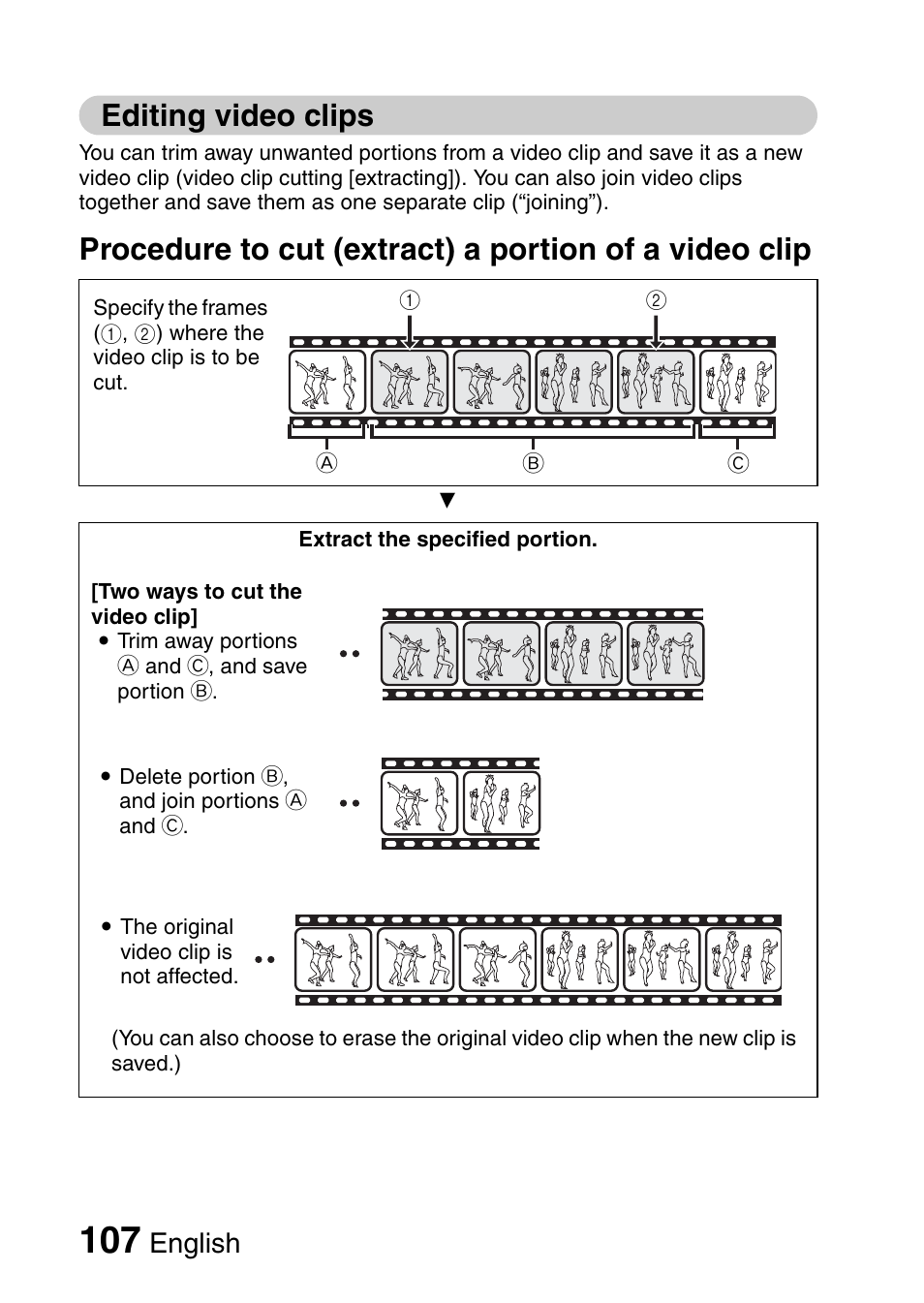 Editing video clips, English | Sanyo XACTI VPC-GH3GX User Manual | Page 116 / 204