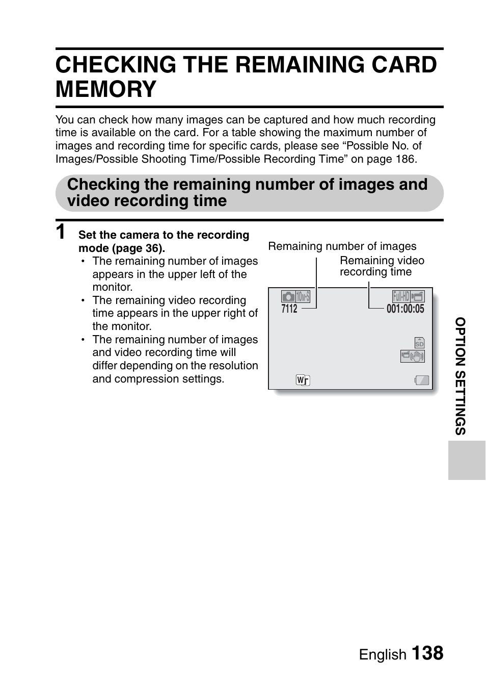 Checking the remaining card memory, English | Sanyo XACTI VPC-GH3GX User Manual | Page 147 / 204