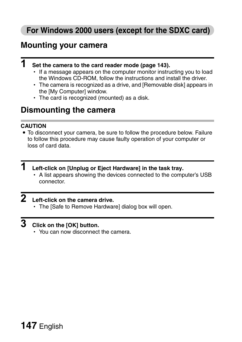 For windows 2000 users (except for the sdxc card) | Sanyo XACTI VPC-GH3GX User Manual | Page 156 / 204