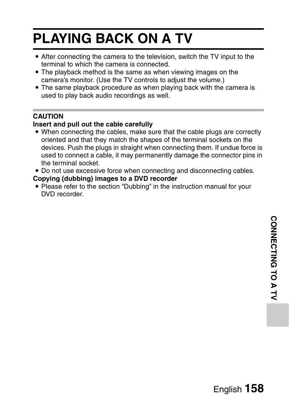 Playing back on a tv, English | Sanyo XACTI VPC-GH3GX User Manual | Page 167 / 204