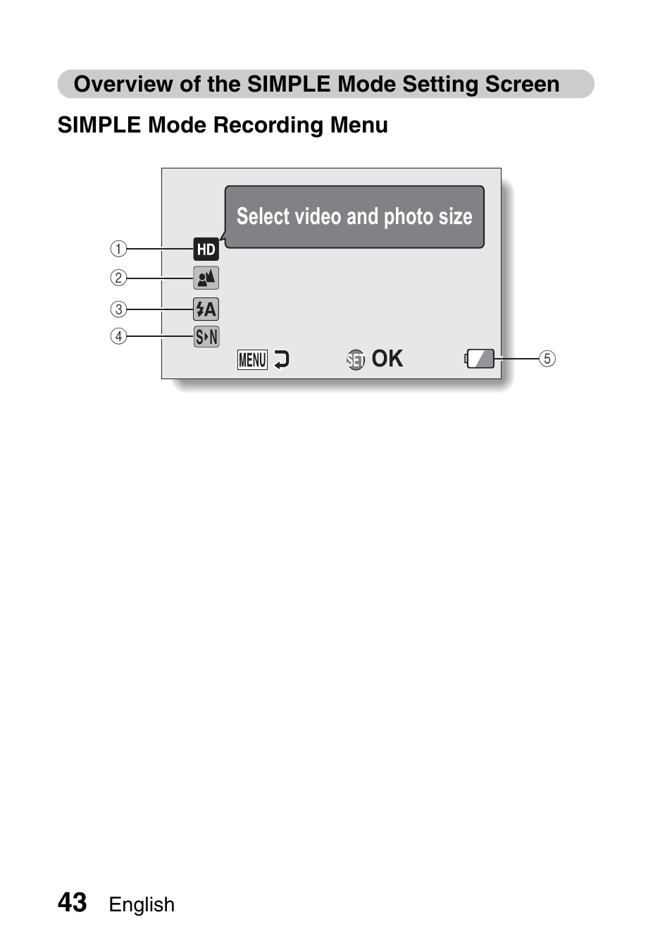 Overview of the simple mode setting screen | Sanyo XACTI VPC-GH3GX User Manual | Page 52 / 204