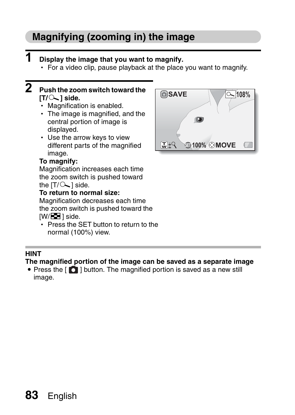 Magnifying (zooming in) the image | Sanyo XACTI VPC-GH3GX User Manual | Page 92 / 204