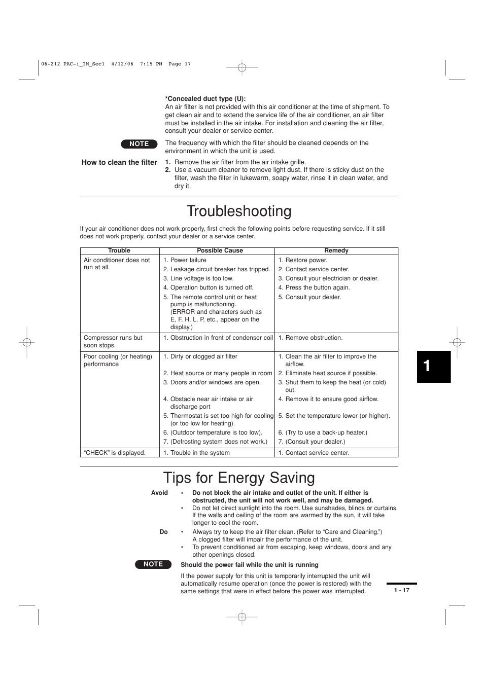 Troubleshooting, Tips for energy saving | Sanyo KH2672R User Manual | Page 18 / 48