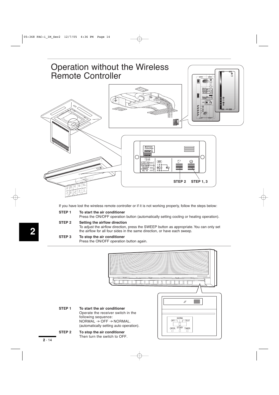 Operation without the wireless remote controller | Sanyo KH2672R User Manual | Page 32 / 48