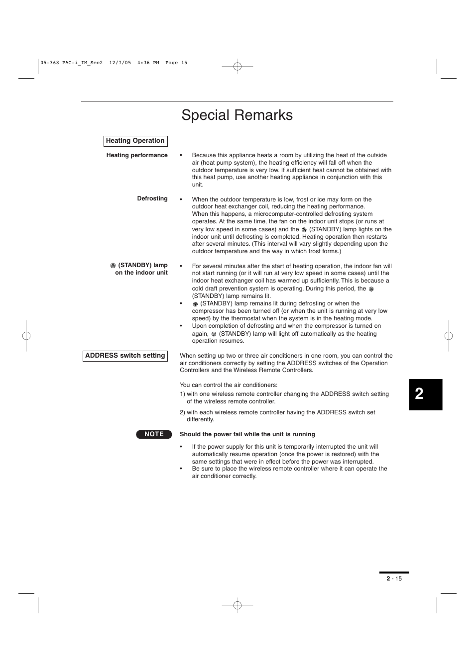 Special remarks | Sanyo KH2672R User Manual | Page 33 / 48