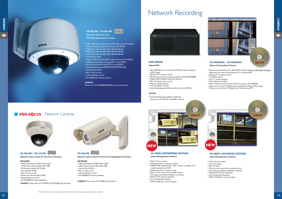 Network recording, Network cameras | Sanyo VCC-ZM500P User Manual | Page 7 / 19