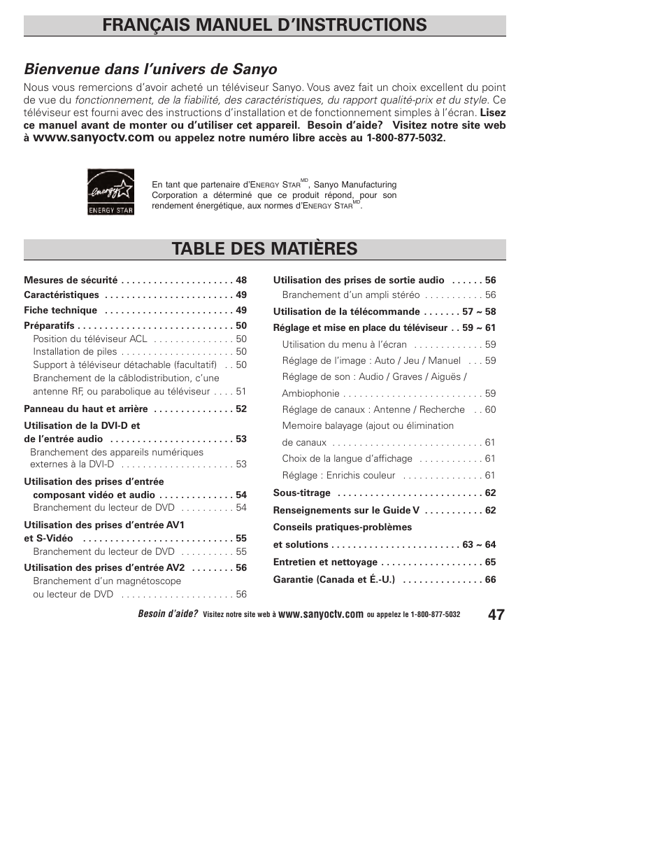 Sanyo DP23845 User Manual | Page 47 / 67