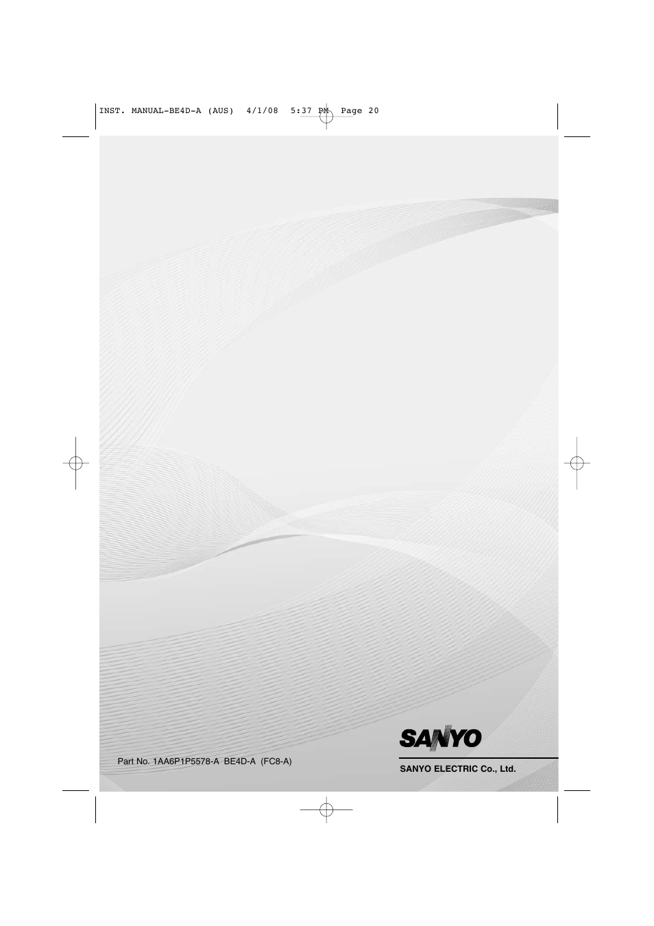 Sanyo CA21XS2S User Manual | Page 20 / 20