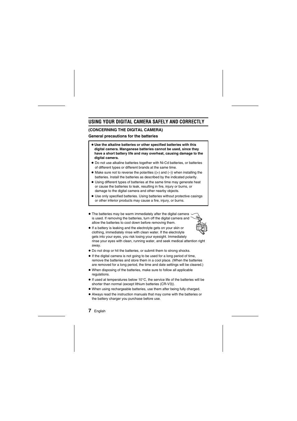 Using your digital camera safely and correctly | Sanyo VPC-R1E User Manual | Page 12 / 87