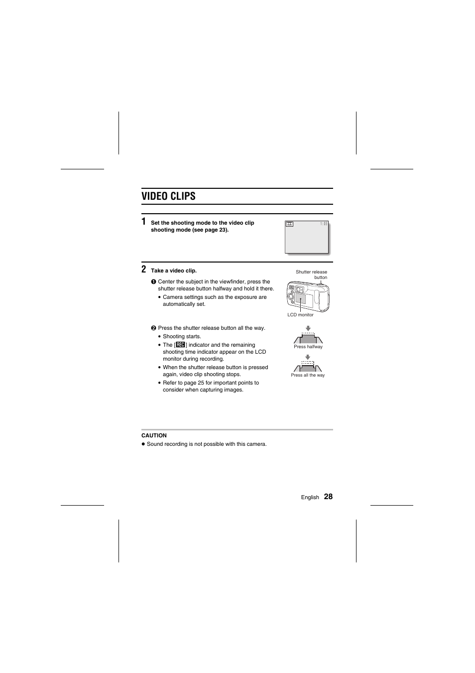 Video clips | Sanyo VPC-R1E User Manual | Page 33 / 87