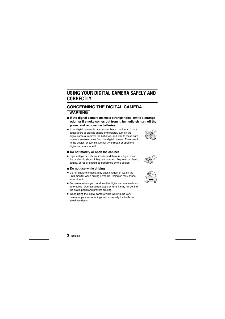 Using your digital camera safely and correctly, Concerning the digital camera | Sanyo VPC-R1E User Manual | Page 8 / 87