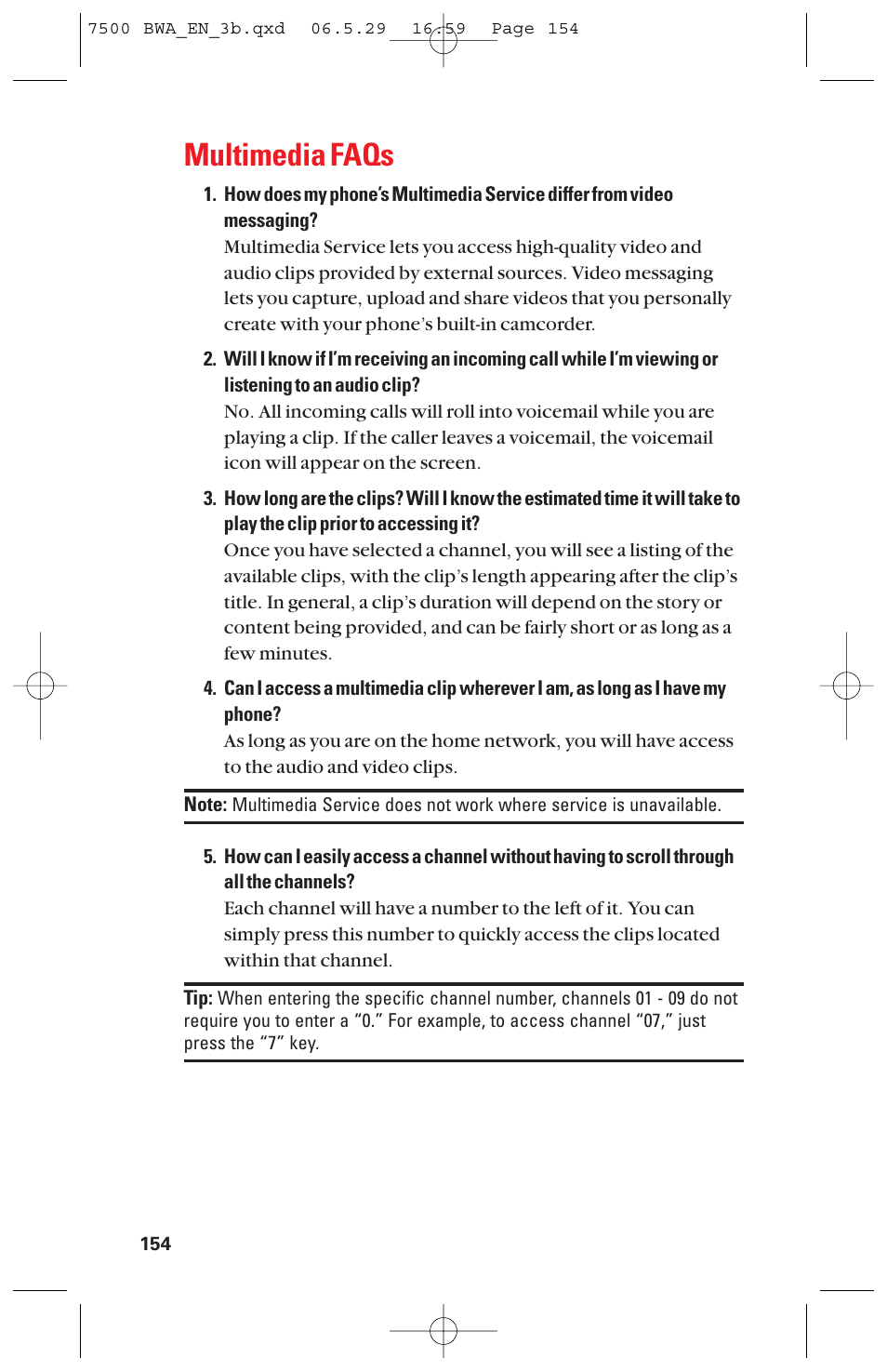 Multimedia faqs | Sanyo scp 7500 User Manual | Page 162 / 173