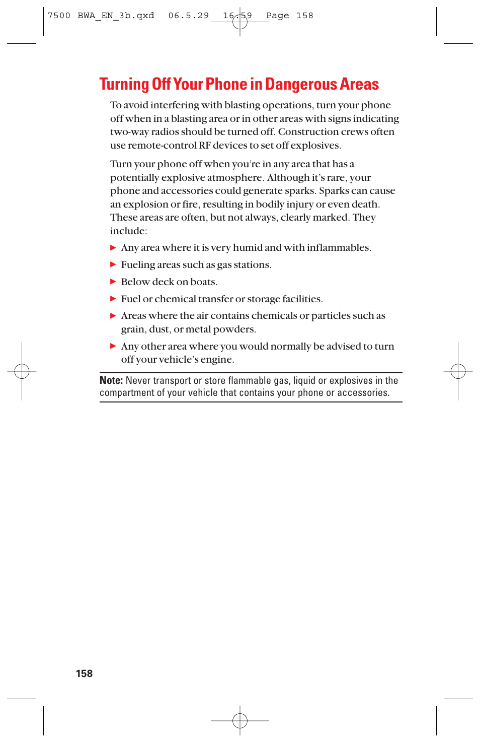 Turning off your phone in dangerous areas | Sanyo scp 7500 User Manual | Page 166 / 173